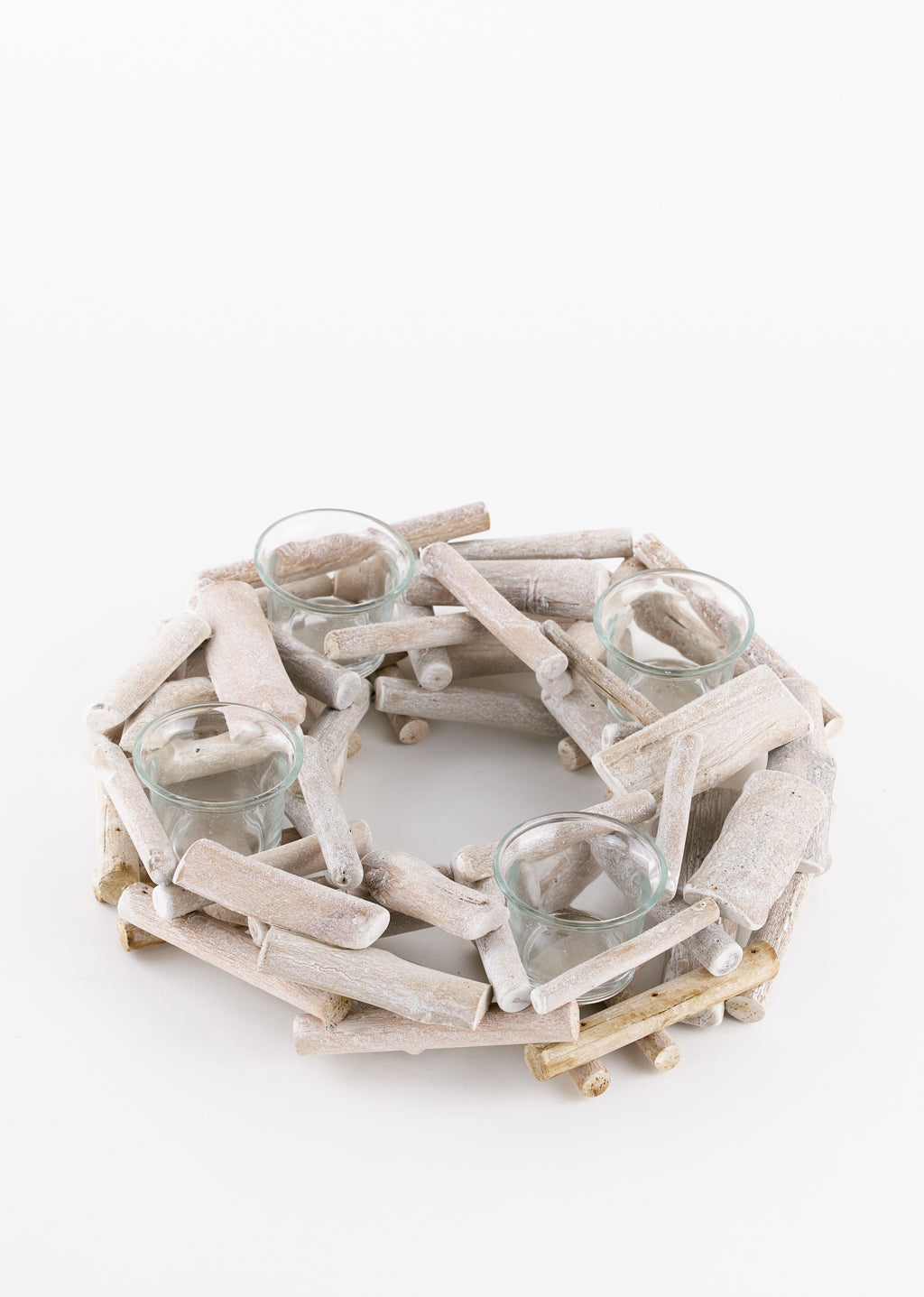 Centre de table en bois blanc