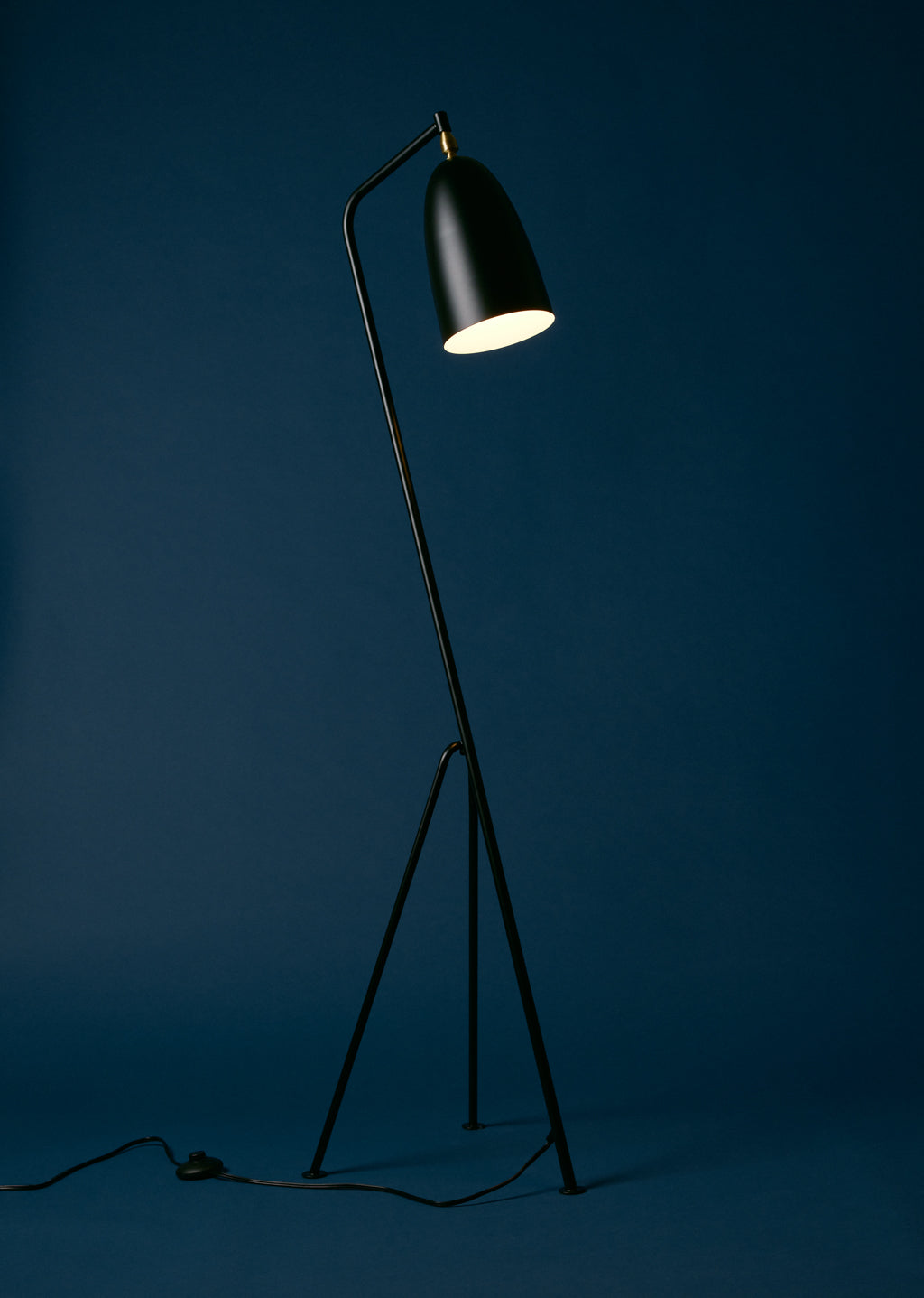 Lampe sur pied en métal noir