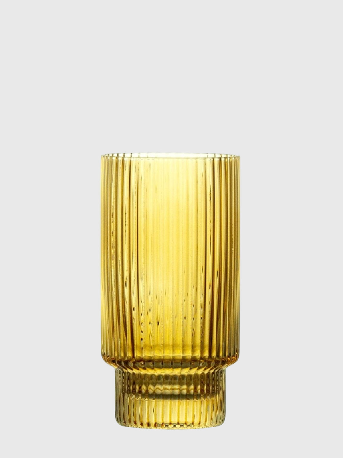 Ribbed amber glass