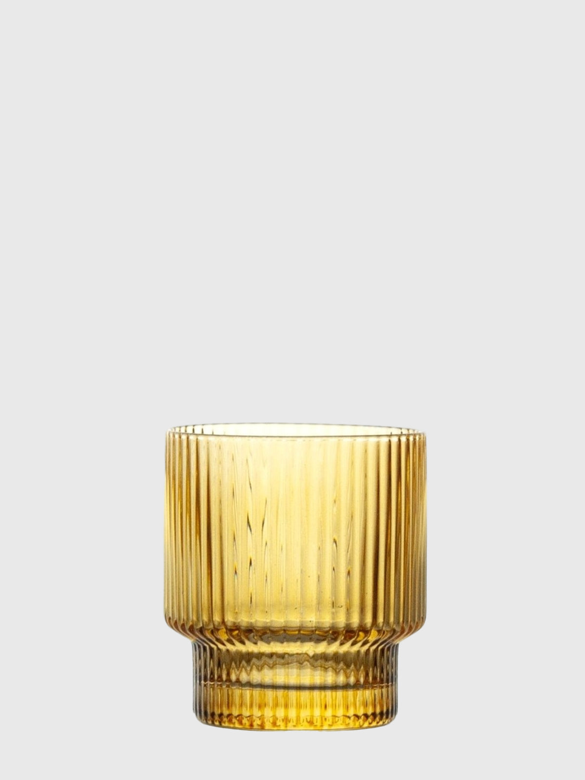 Ribbed amber glass