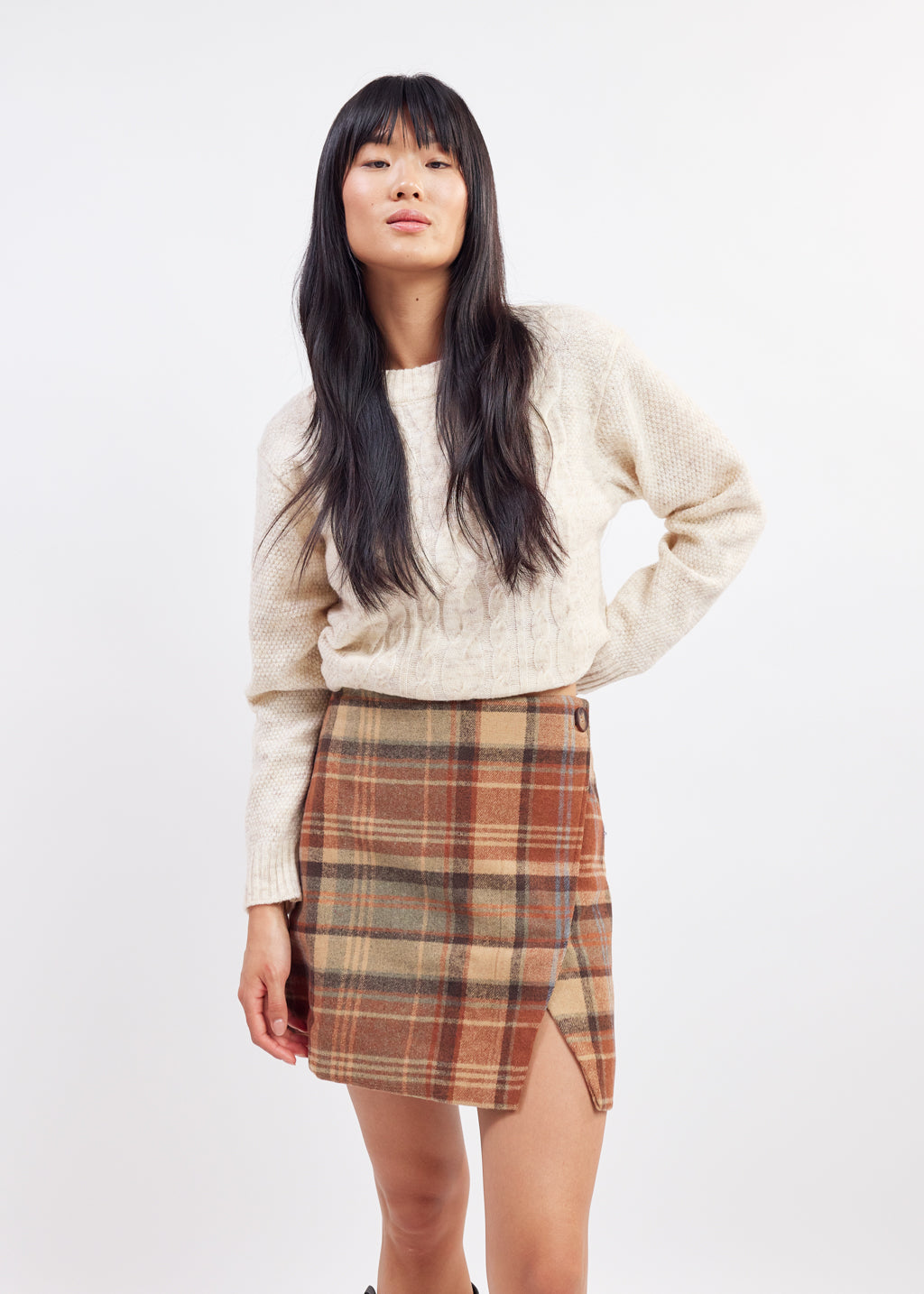 Brown plaid outlet skirt near me