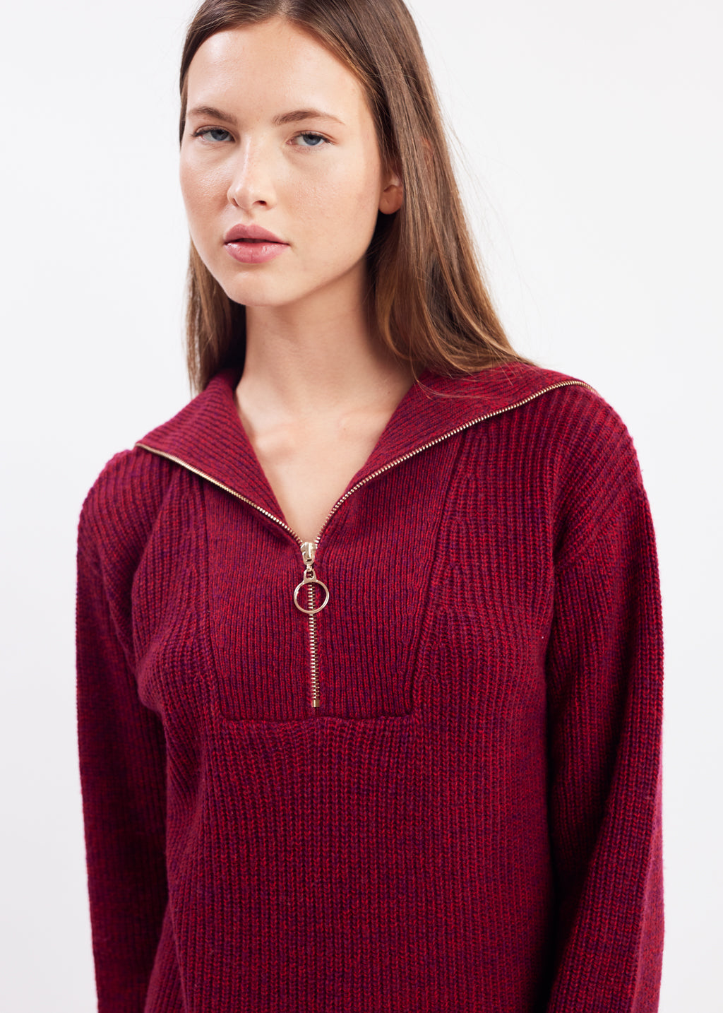 Zip Up Collar Sweater – Livom