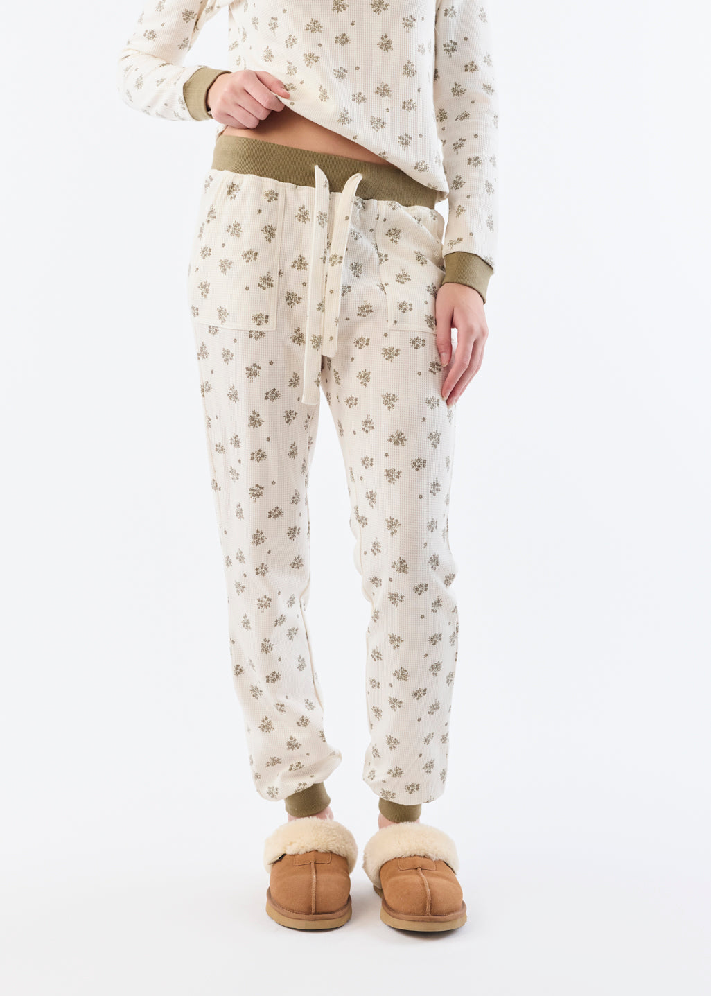 Printed waffle pyjama pants