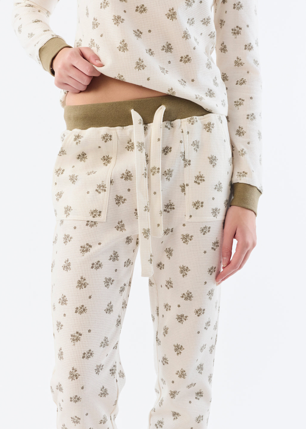 Printed waffle pyjama pants