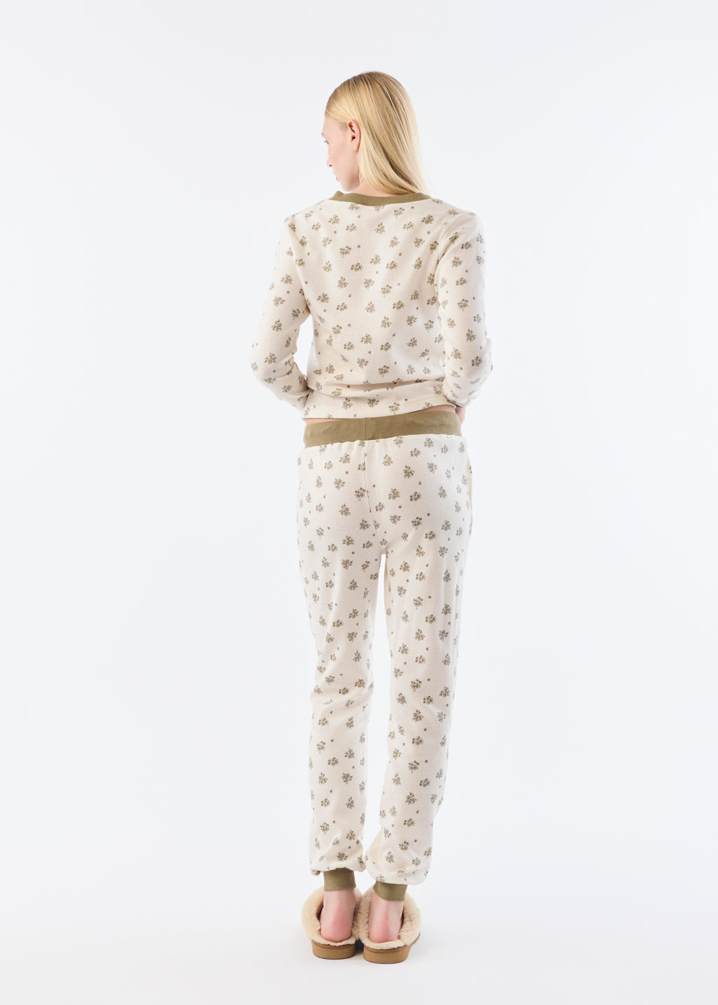 Printed waffle pyjama pants