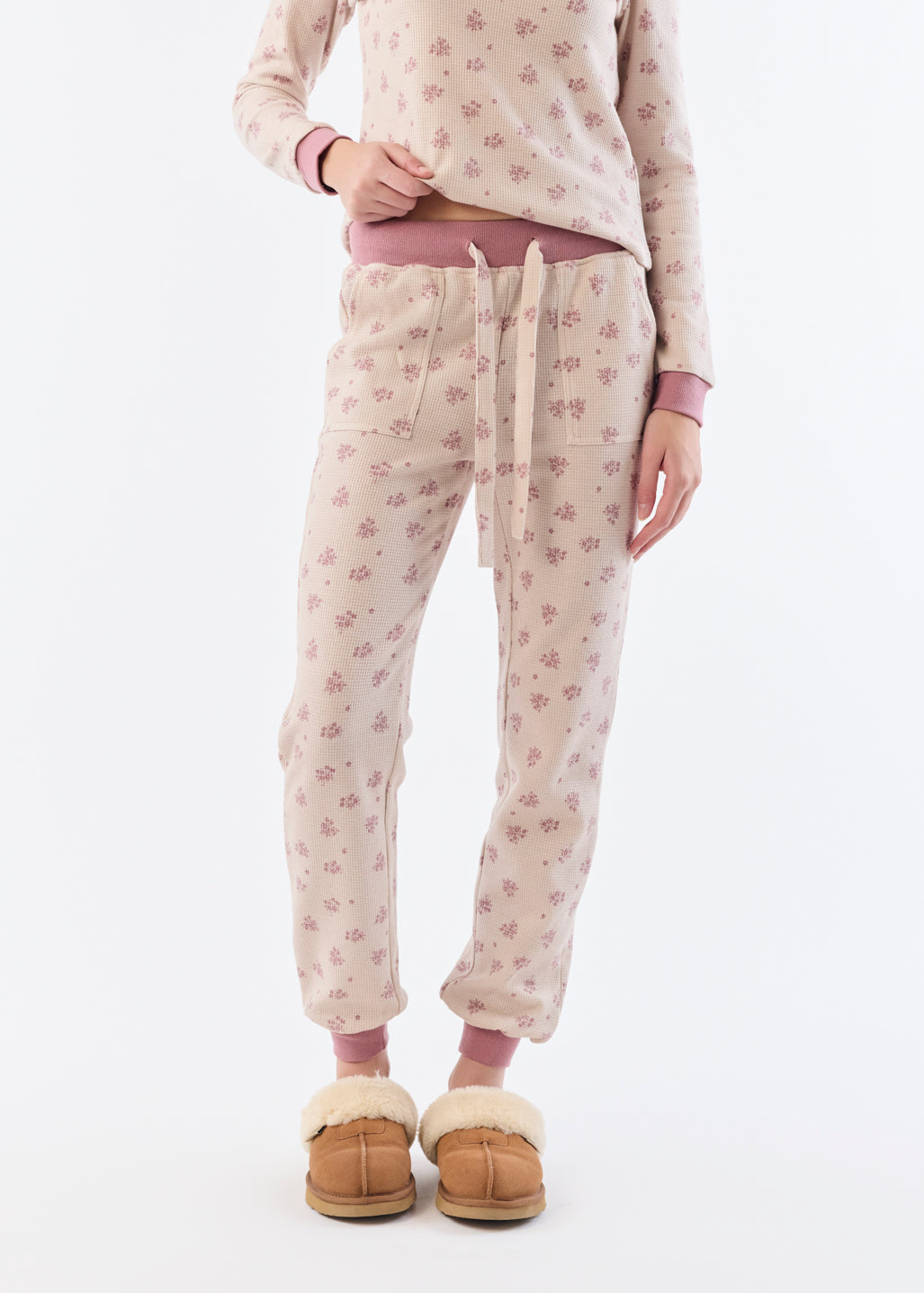 Printed waffle pyjama pants