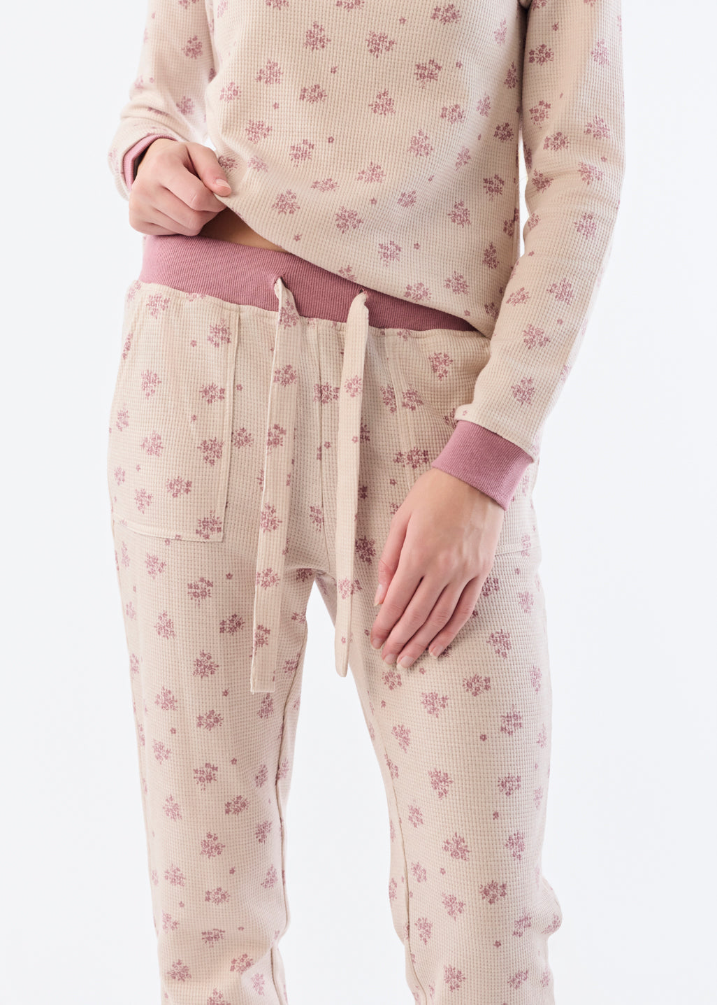 Printed waffle pyjama pants