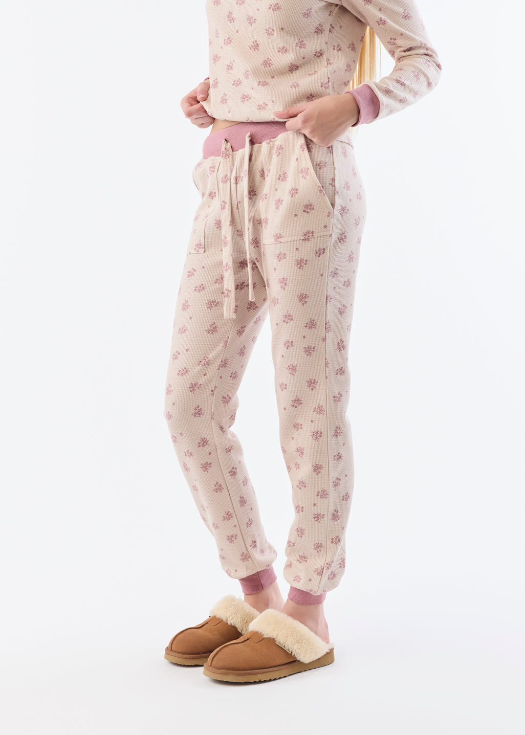 Printed waffle pyjama pants