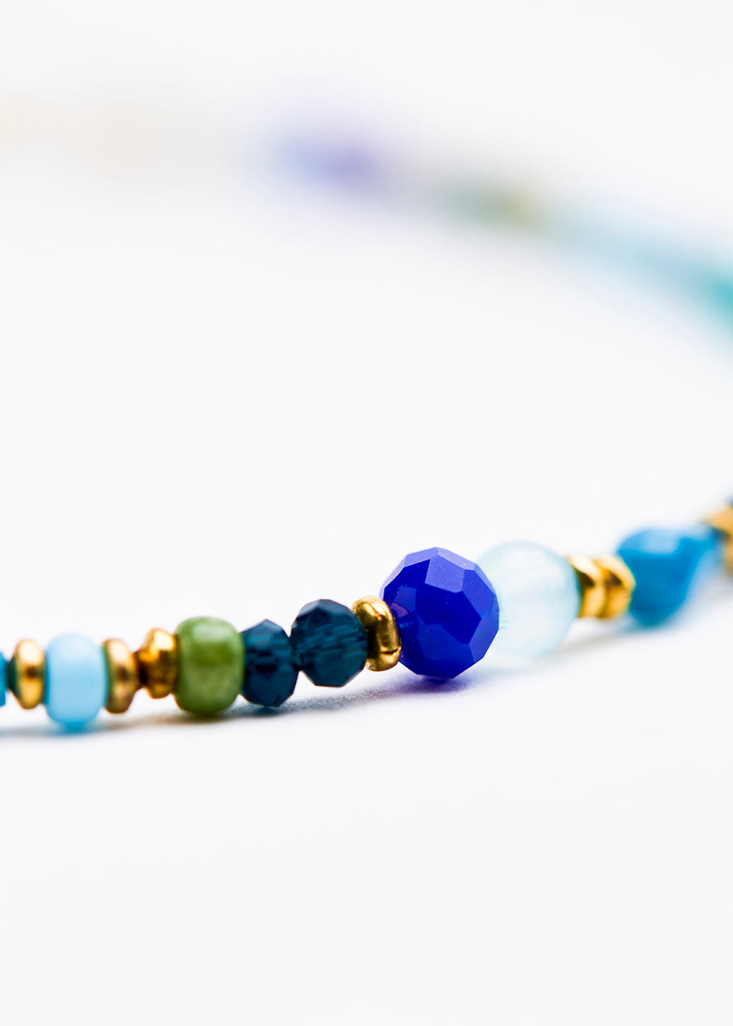 Bracelet perlé bleu
