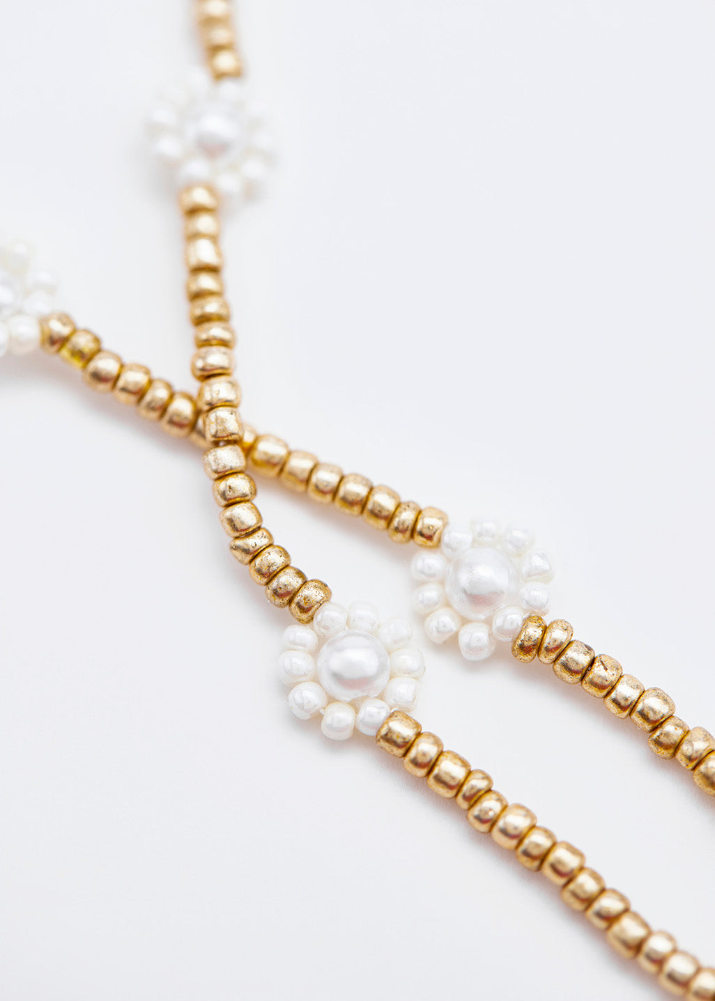 Collier de perles de fleurs en or