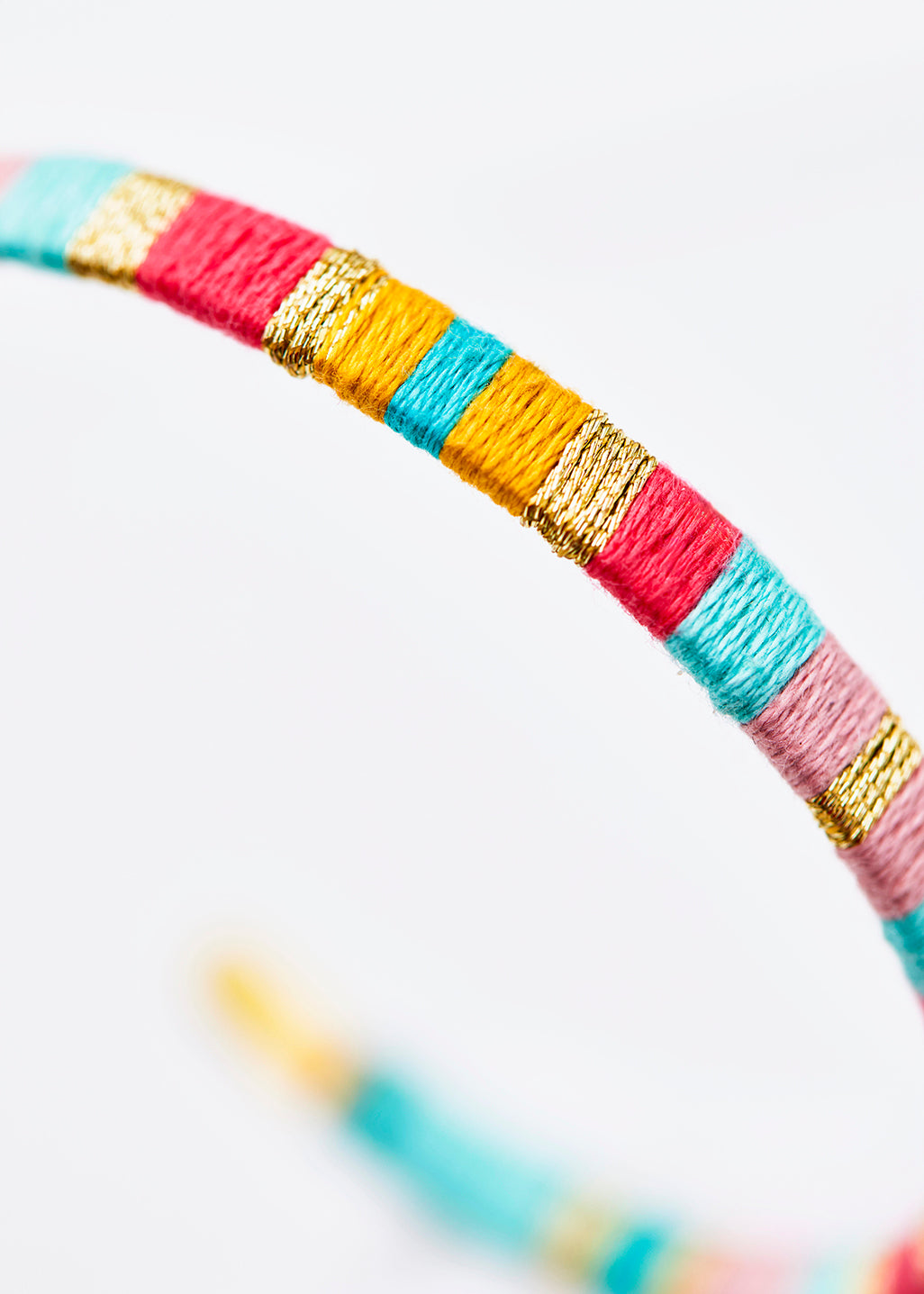 Bracelet en laiton rose et turquoise