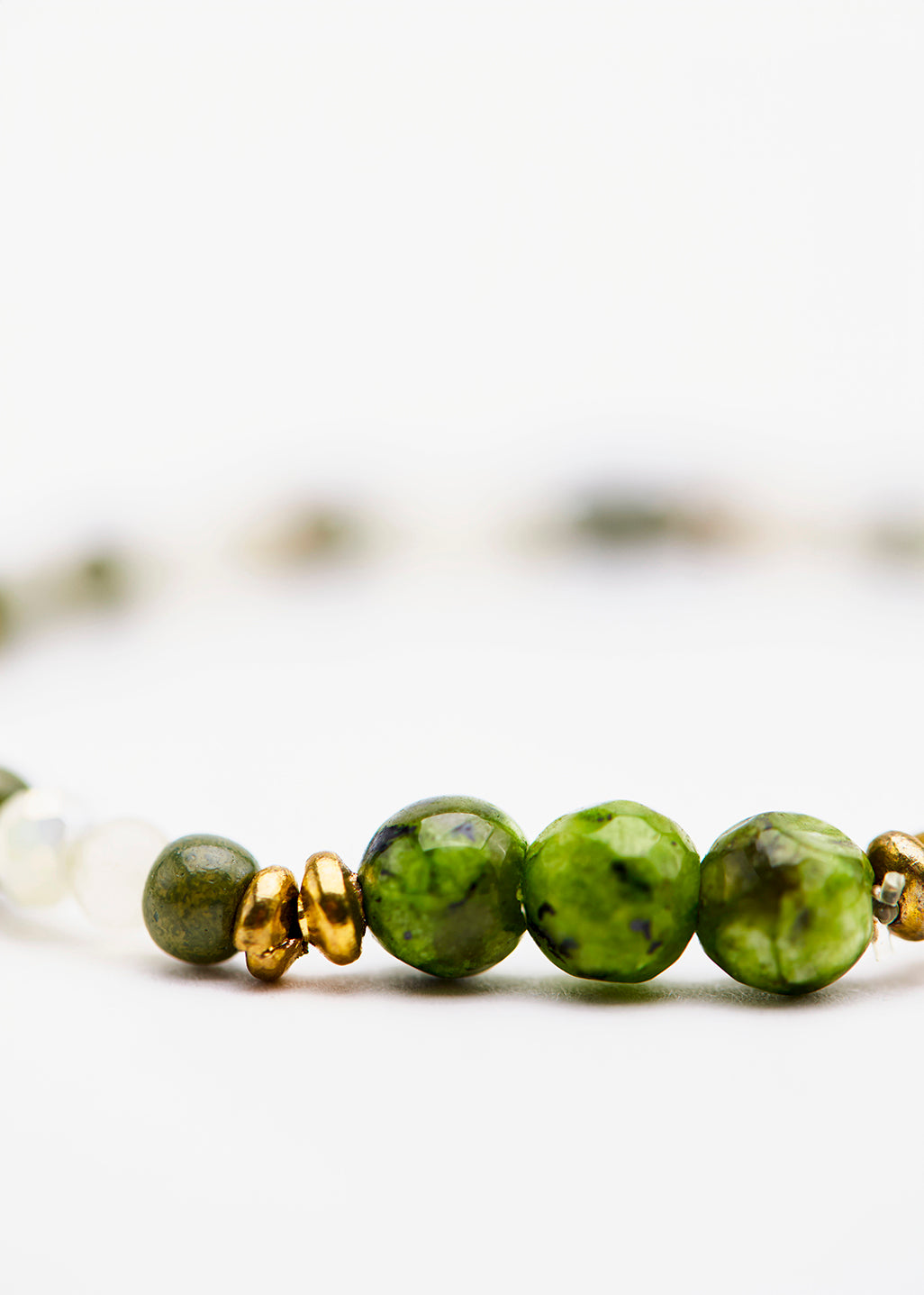 Bracelet perlé vert