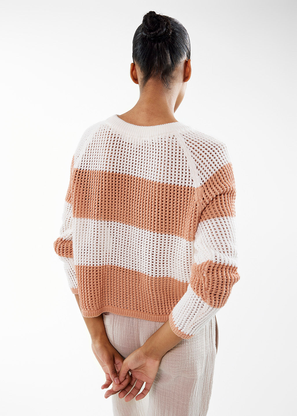 Color block stripe pullover