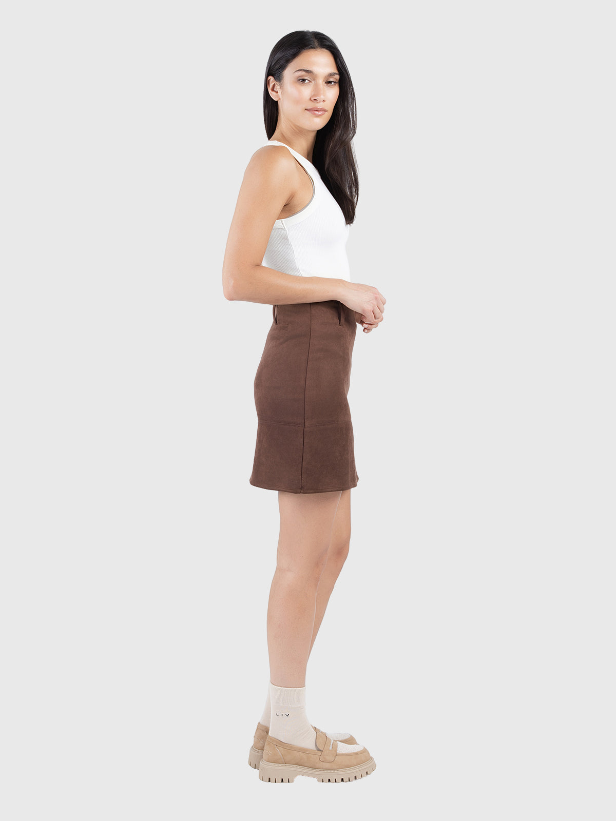 Mini sueded skirt