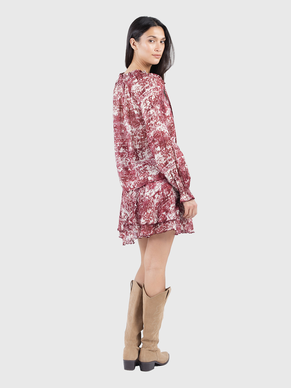 Printed peasant blouse