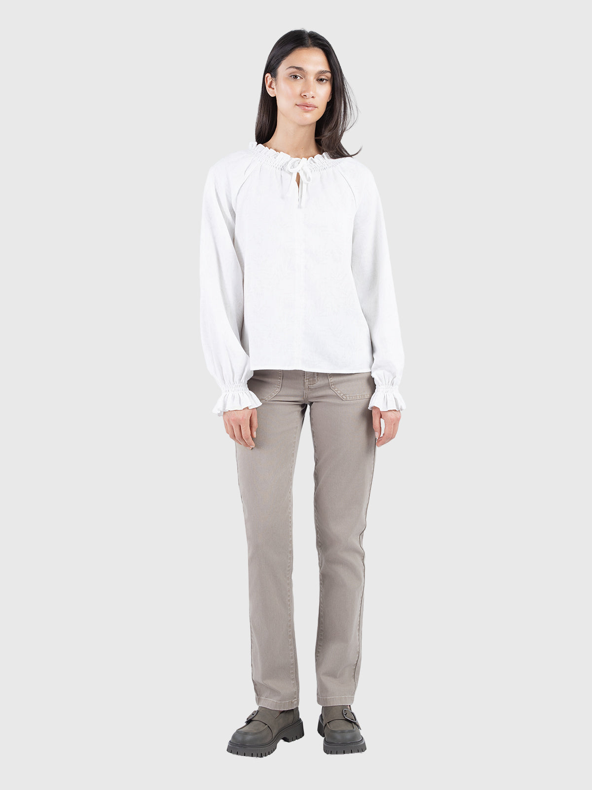 Solid peasant blouse