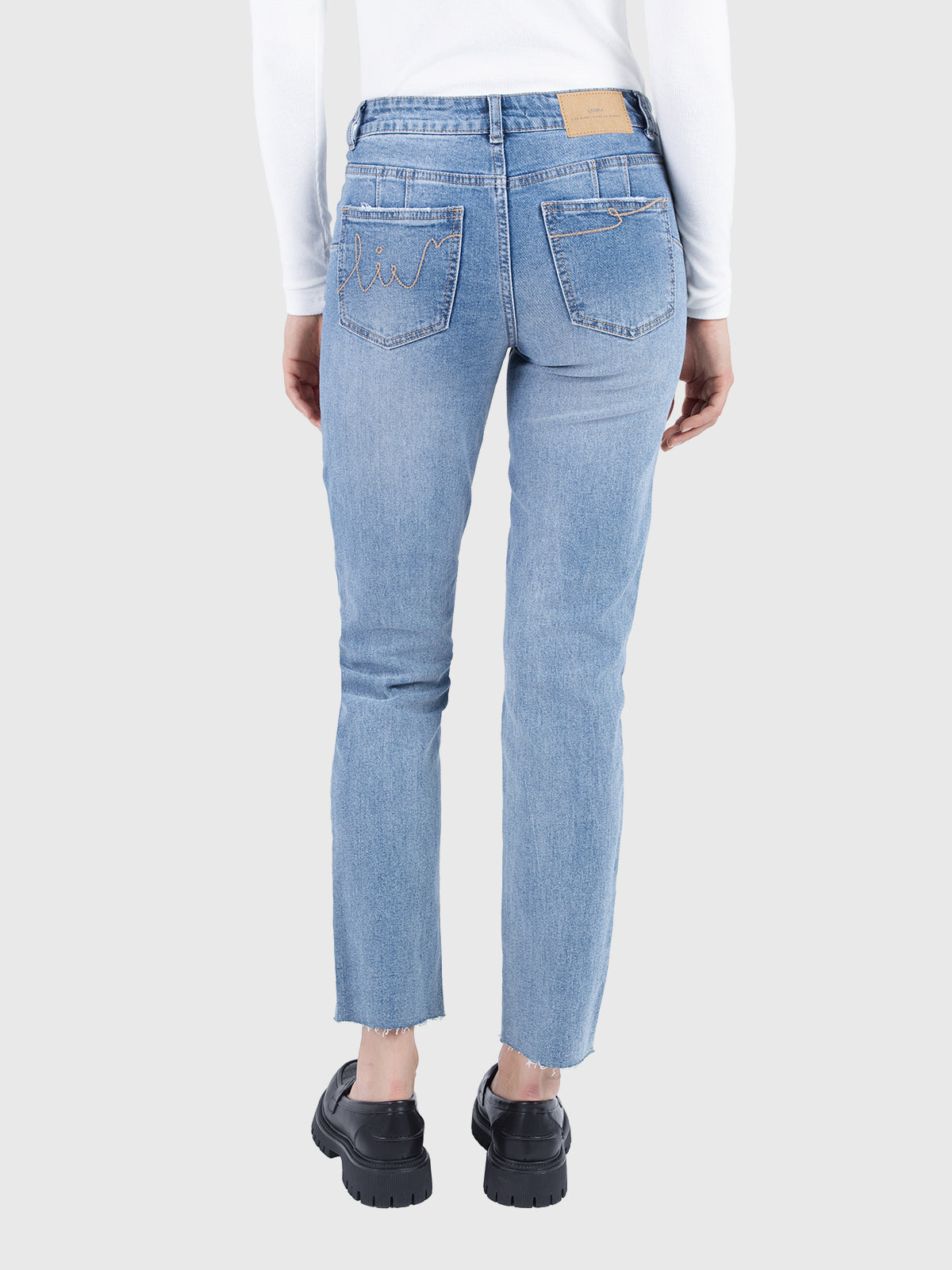Straight ankle denim pant