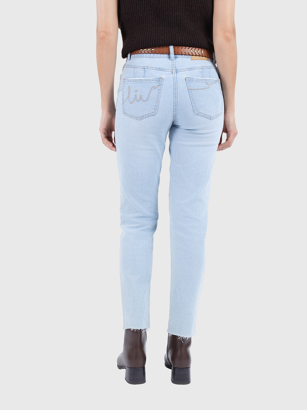Straight ankle denim pant