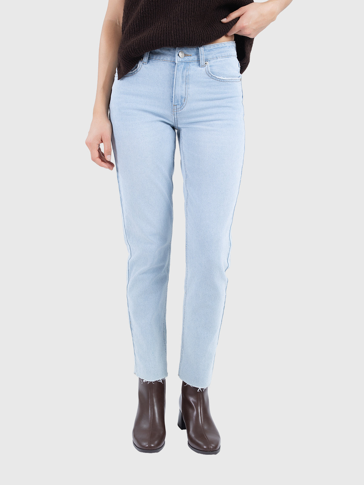 Straight ankle denim pant