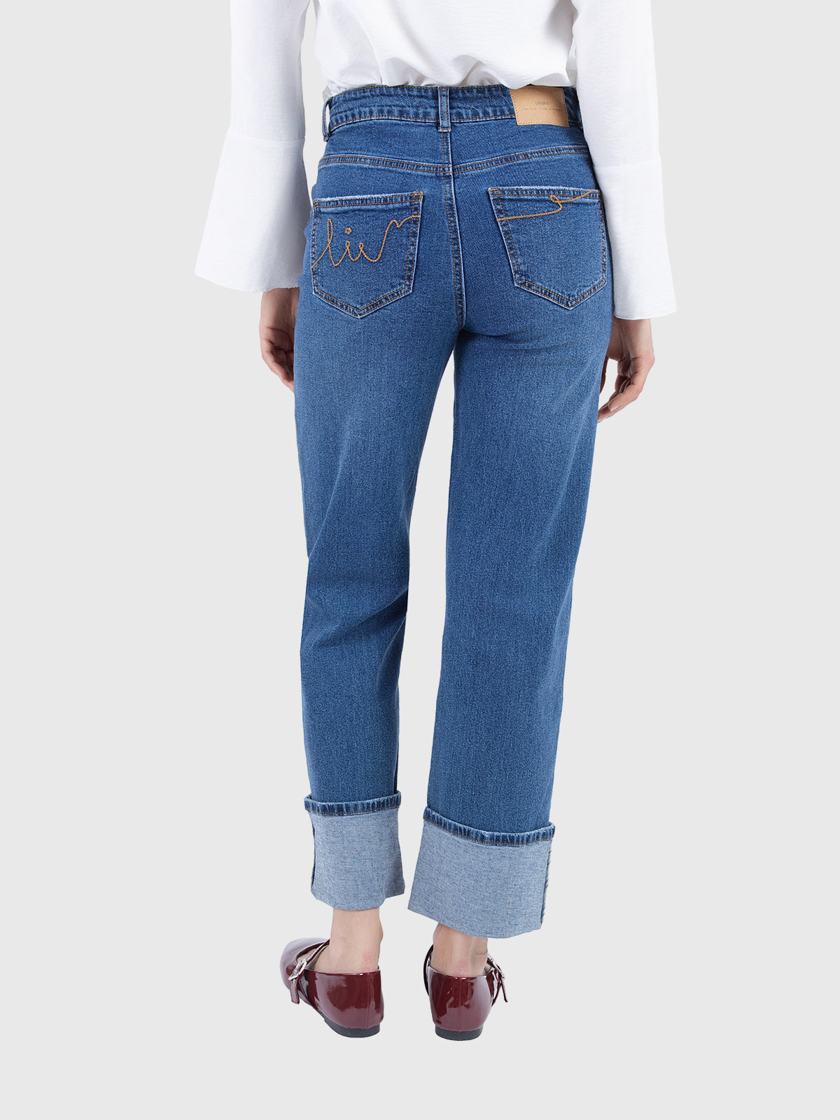 Straight wide cuff denim
