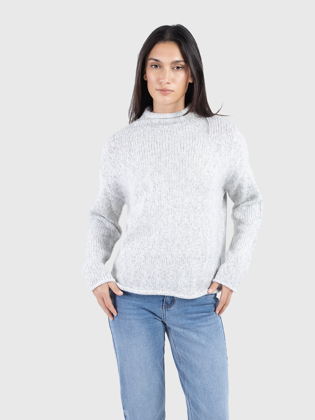 Pull basique en fils mélangés