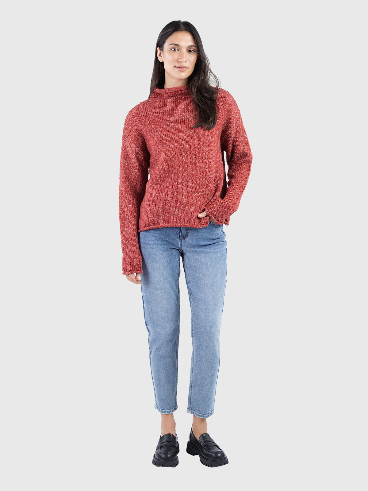 Pull basique en fils mélangés