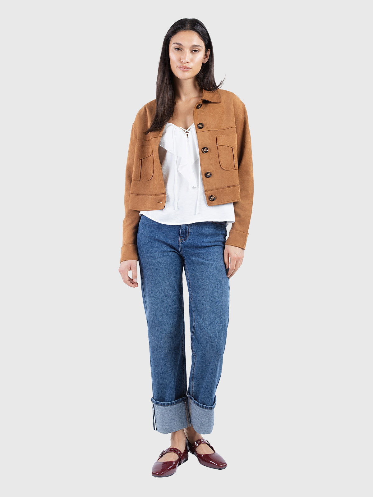 Ruffled collar blouse