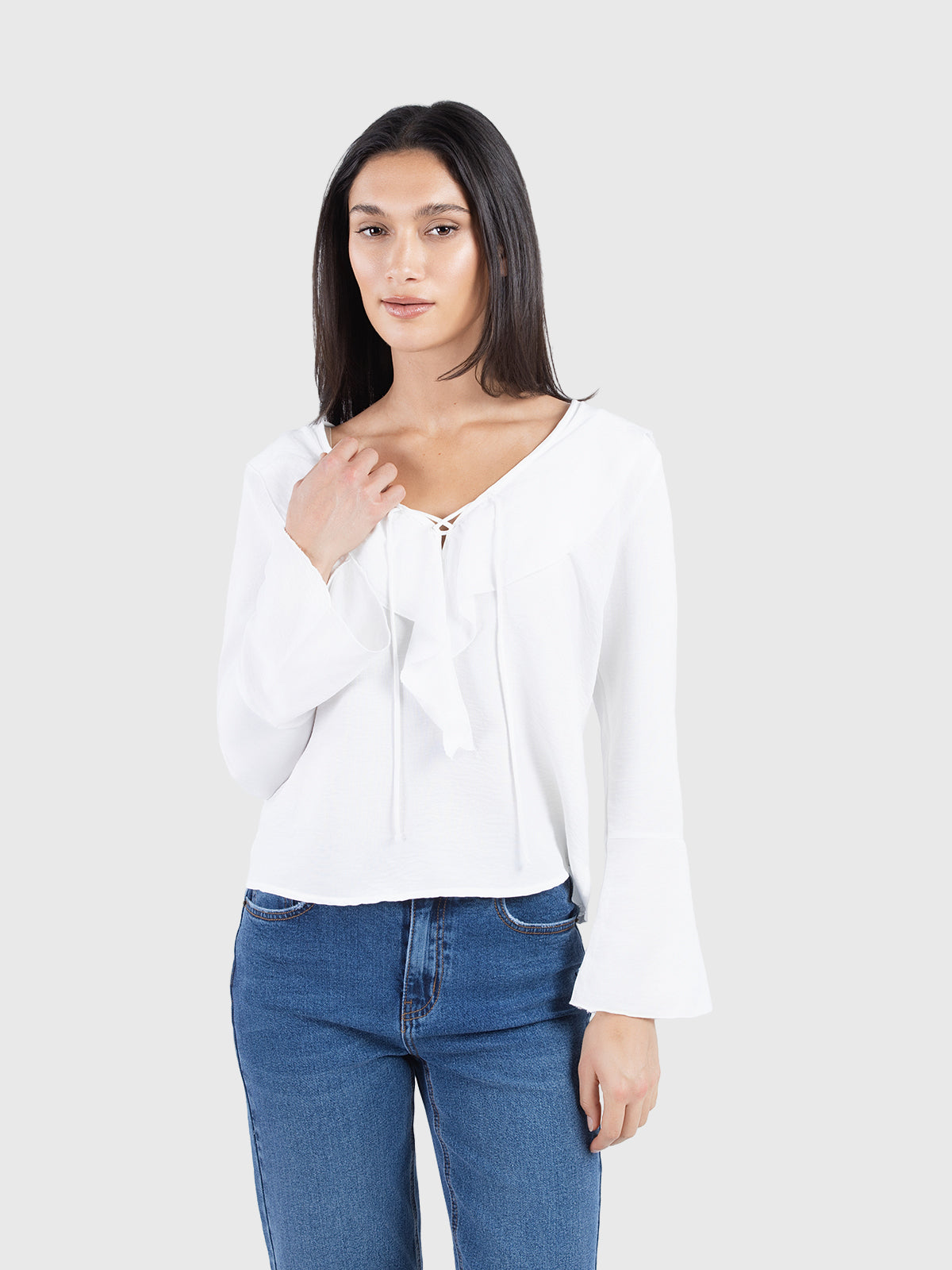 Ruffled collar blouse