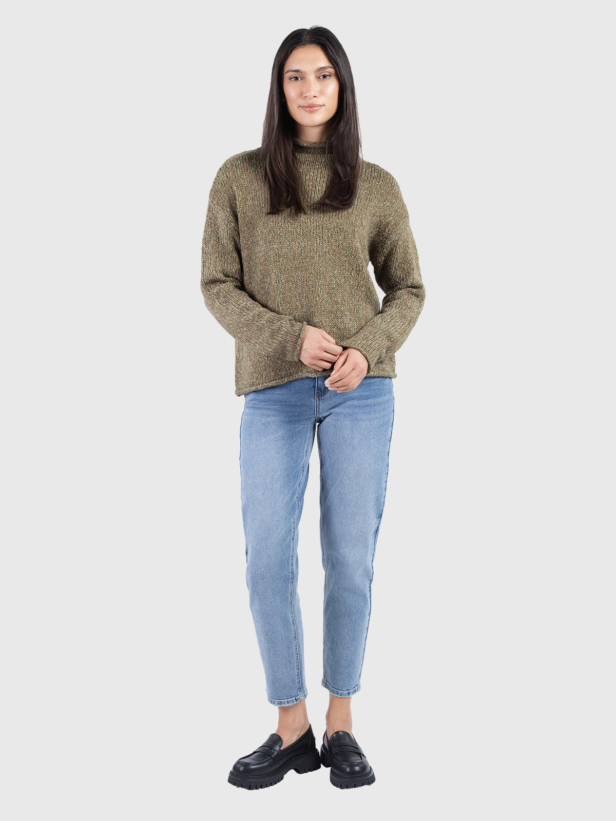 Pull basique en fils mélangés