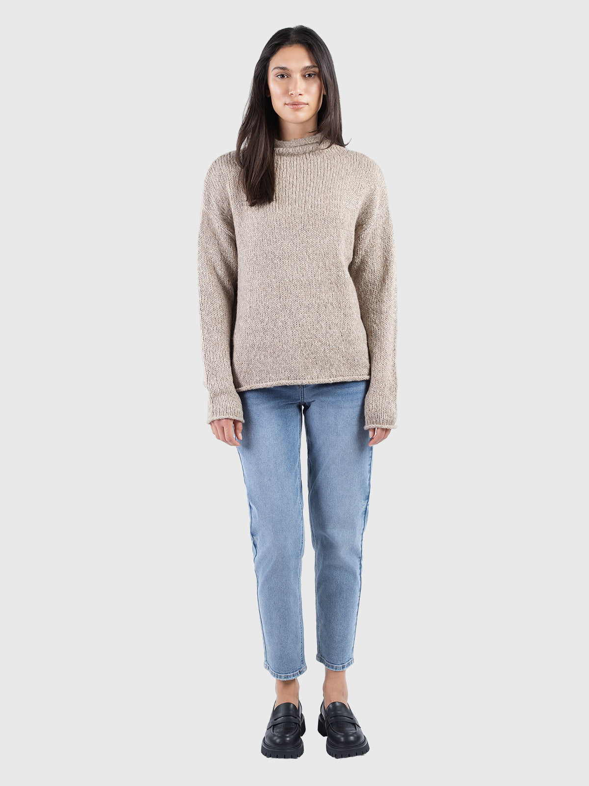 Pull basique en fils mélangés