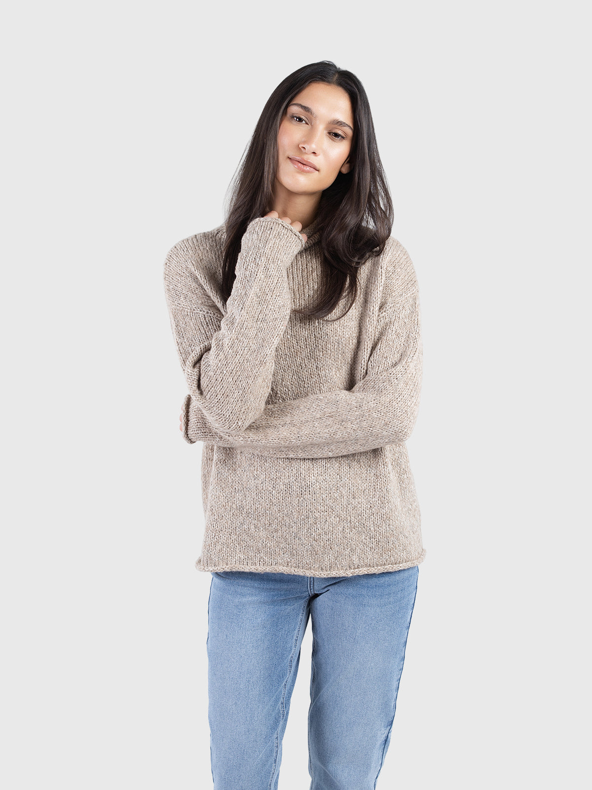 Pull basique en fils mélangés