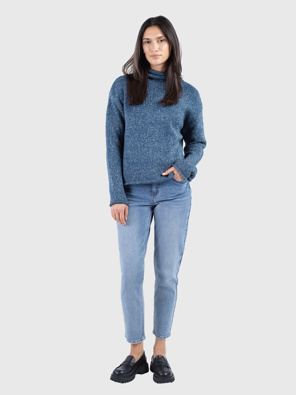 Pull basique en fils mélangés