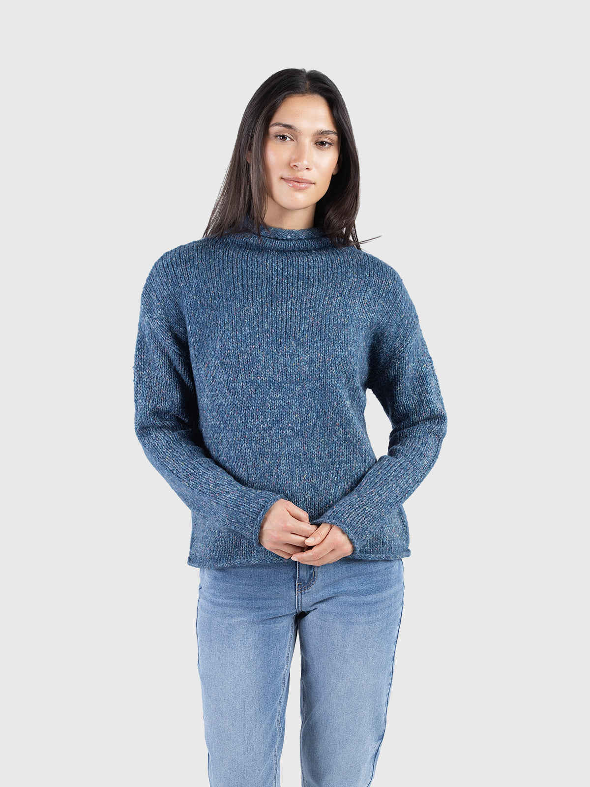 Pull basique en fils mélangés