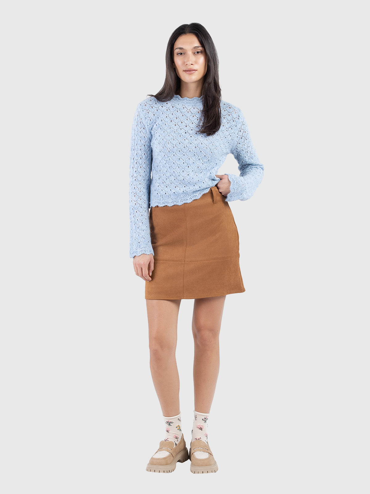 Mini sueded skirt