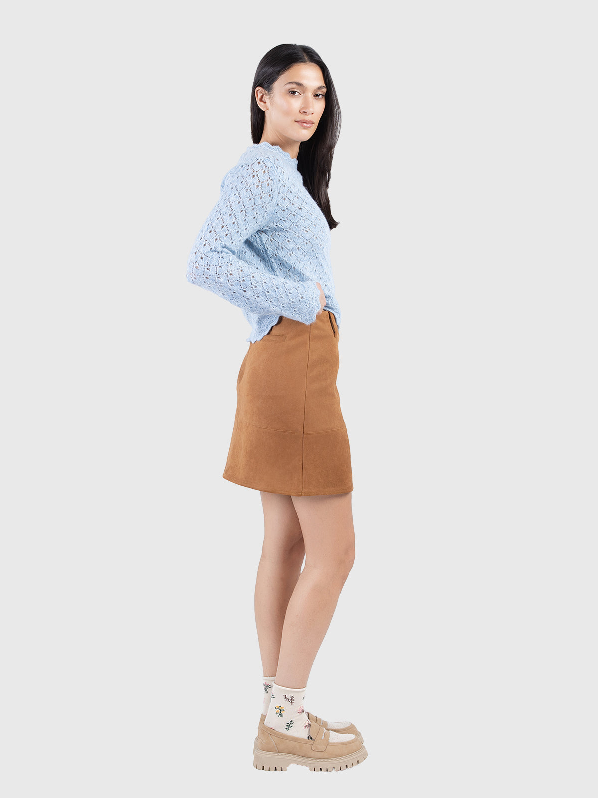 Mini sueded skirt