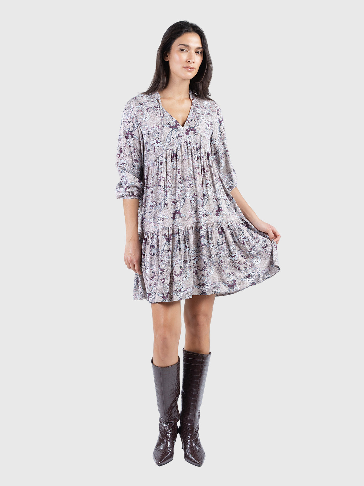 Paisley printed dress