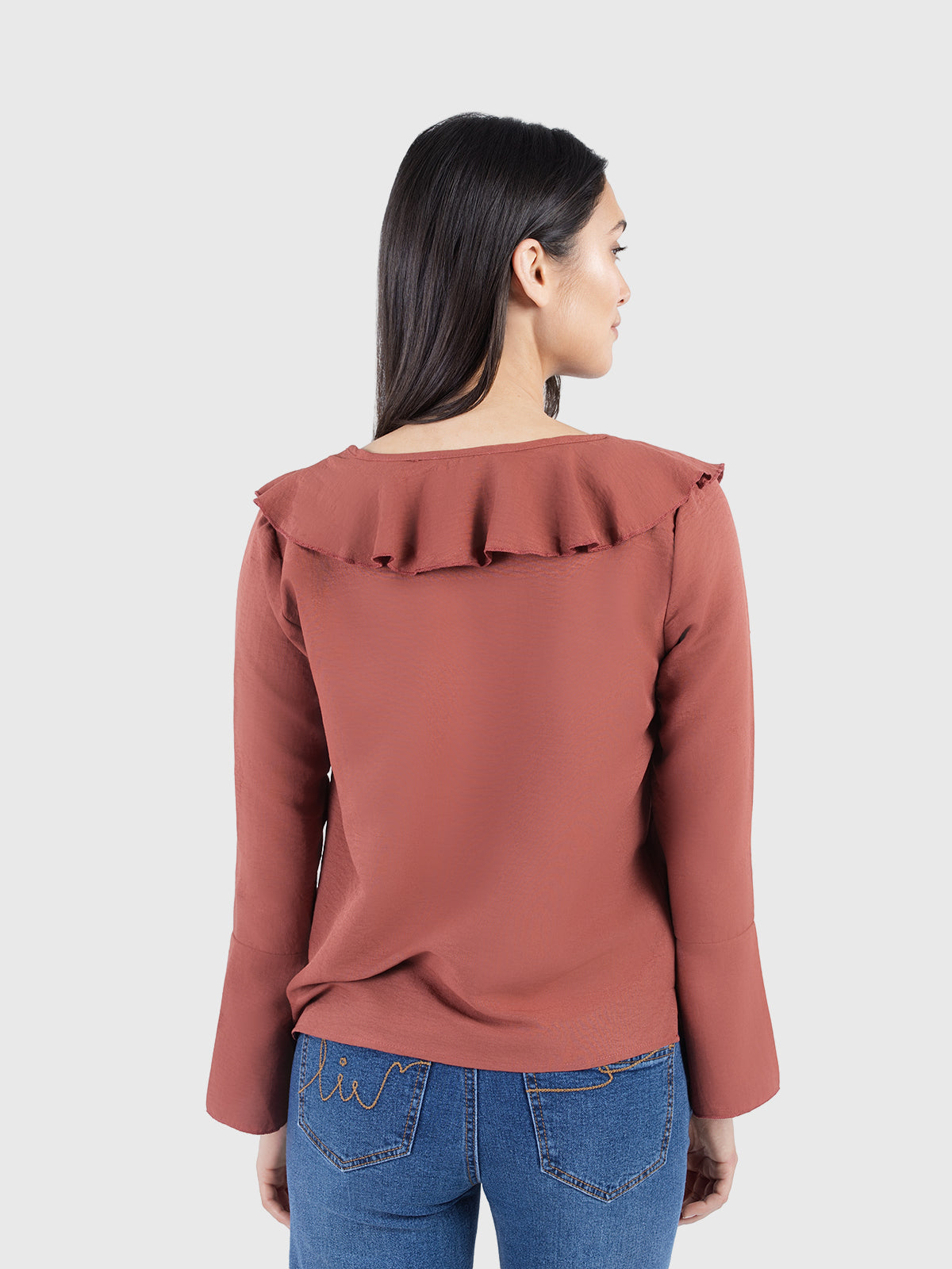 Ruffled collar blouse