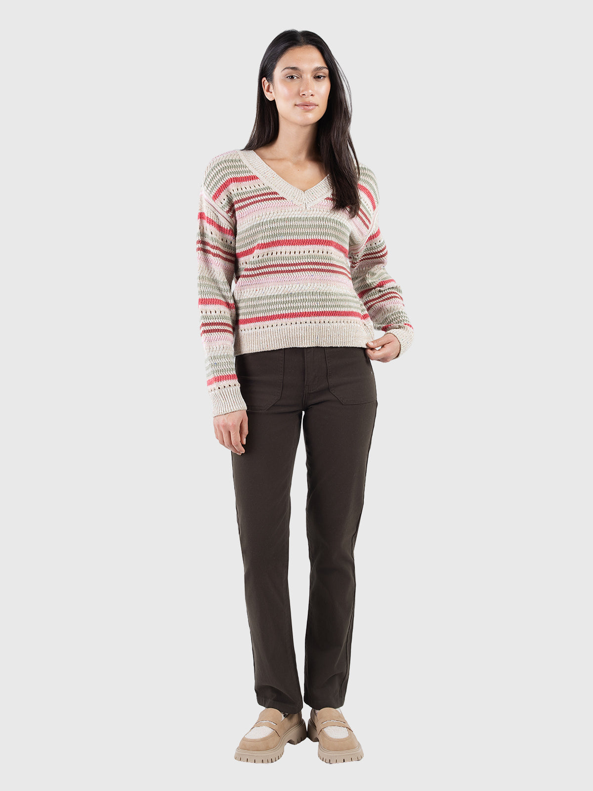 Multicolor v-neck sweater