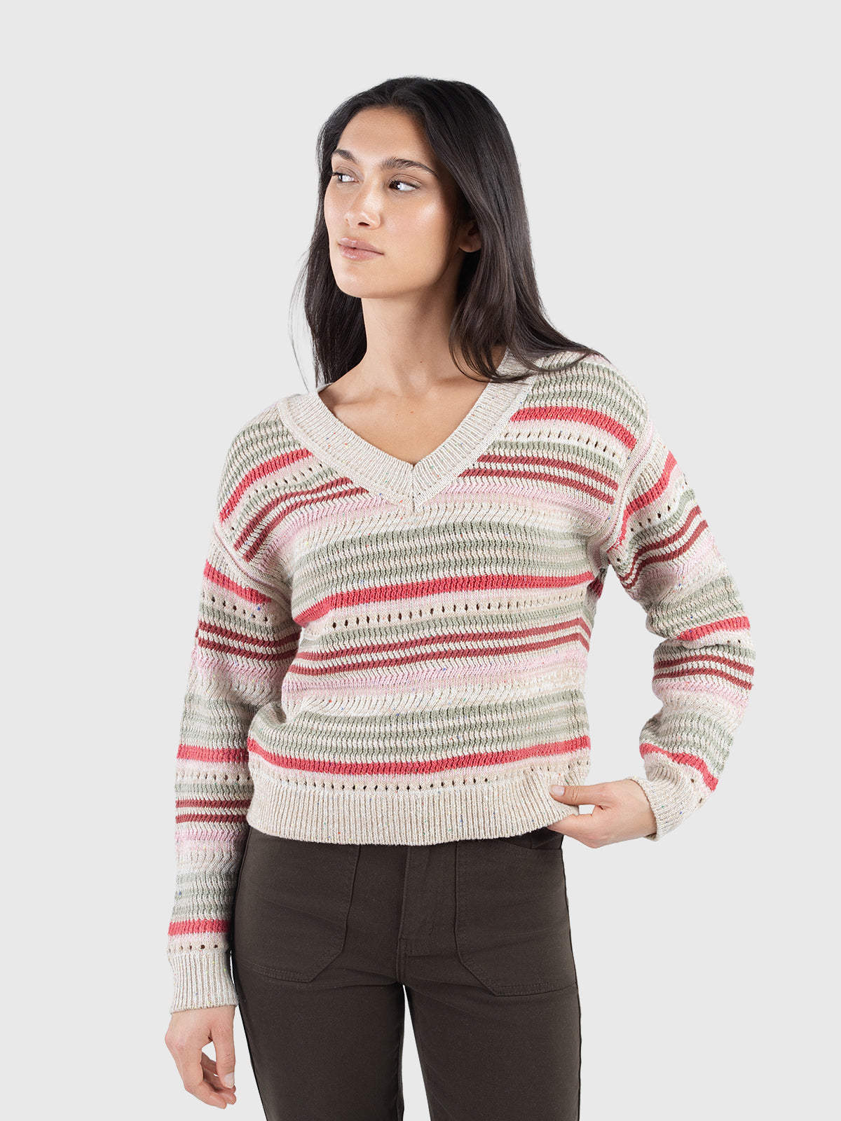 Multicolor v-neck sweater