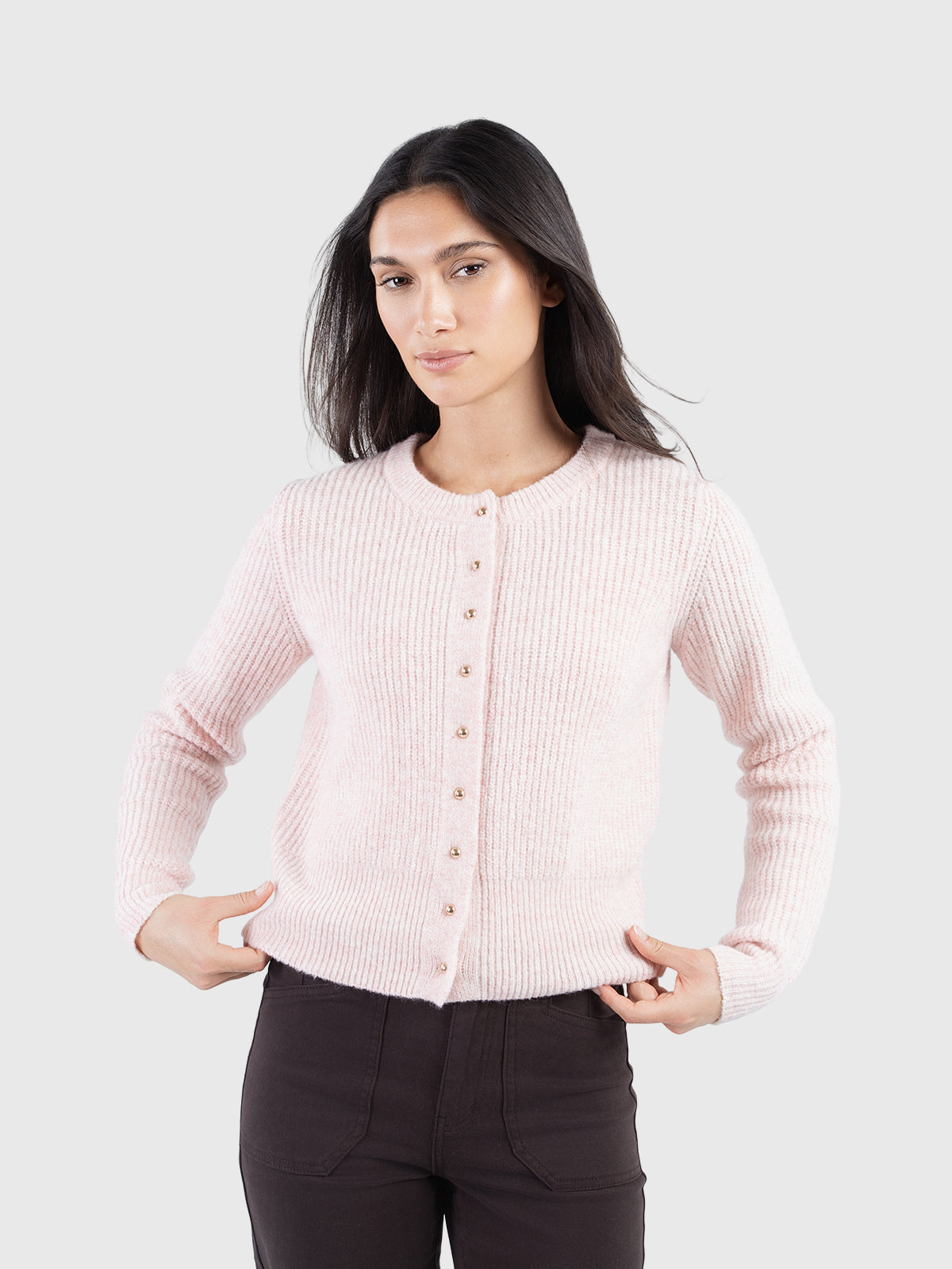 Basic pearl button cardigan