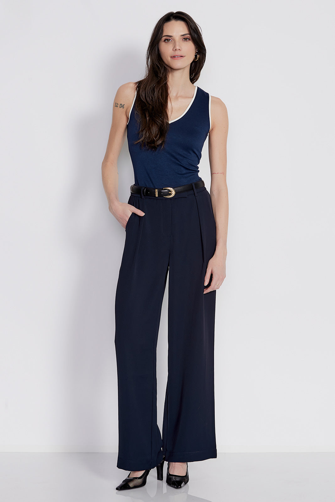 Dressy wide leg pant