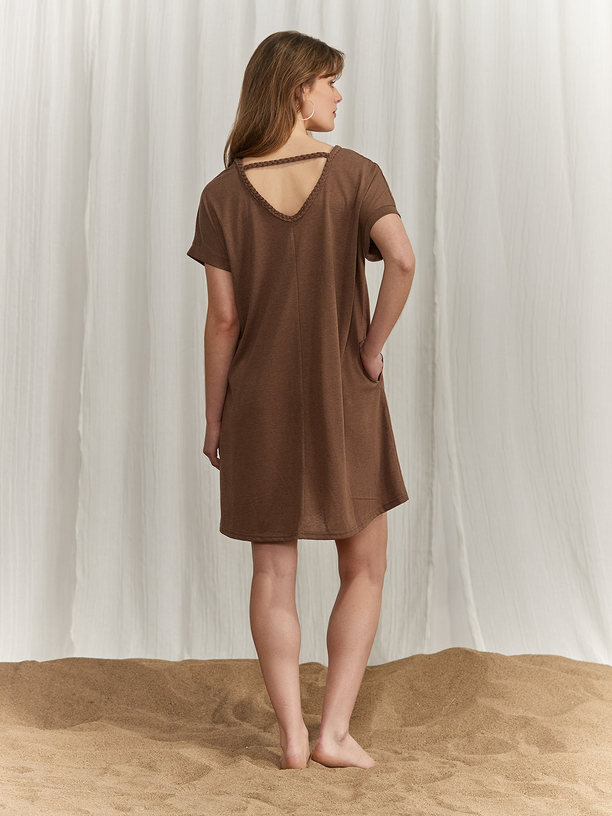 Braided-detail dress