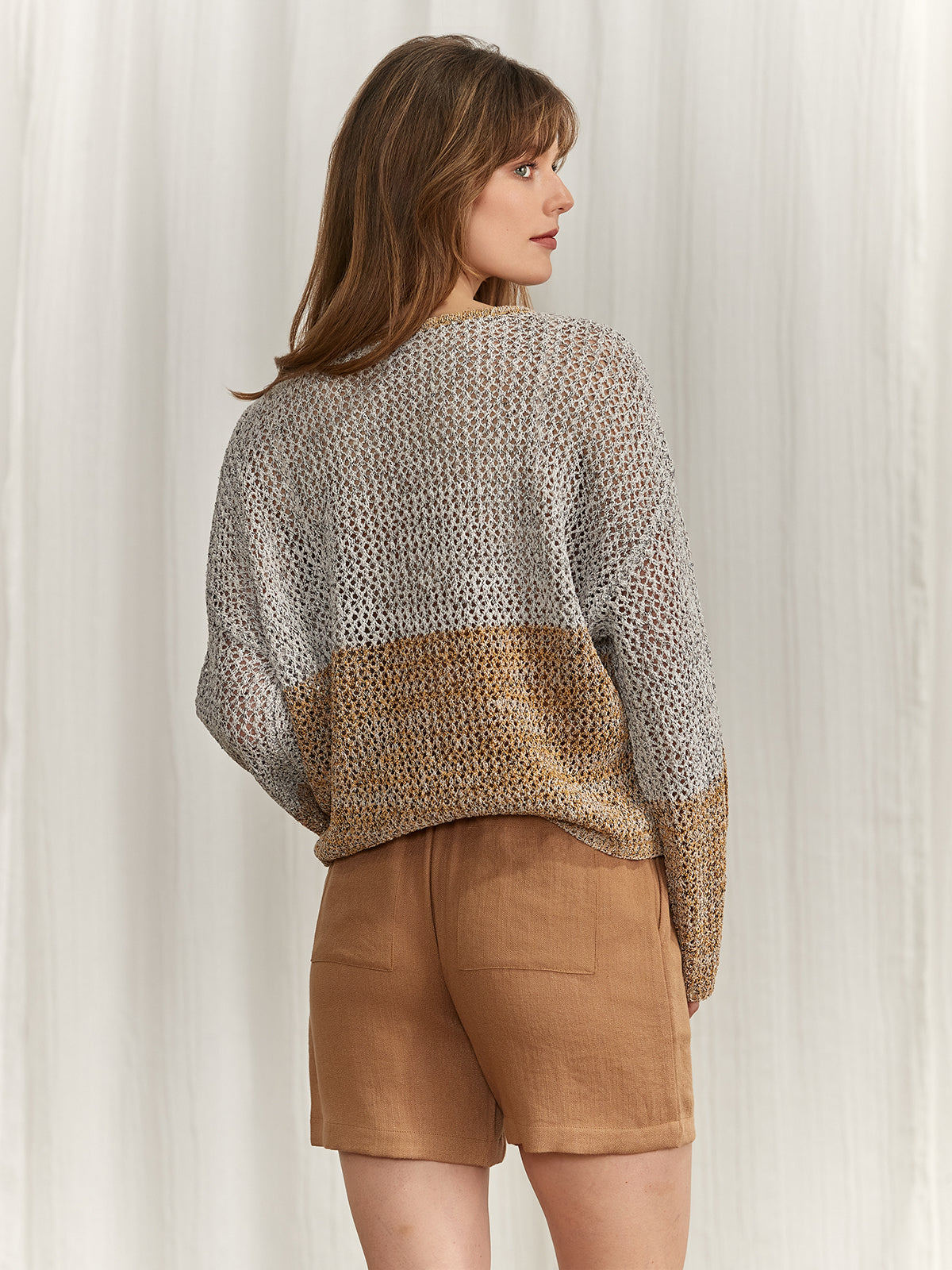 Pull relaxe à maille filet