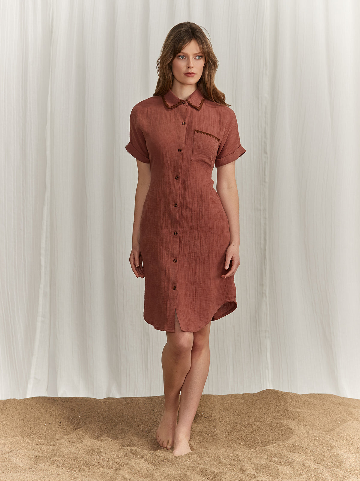 Cotton shirt dress