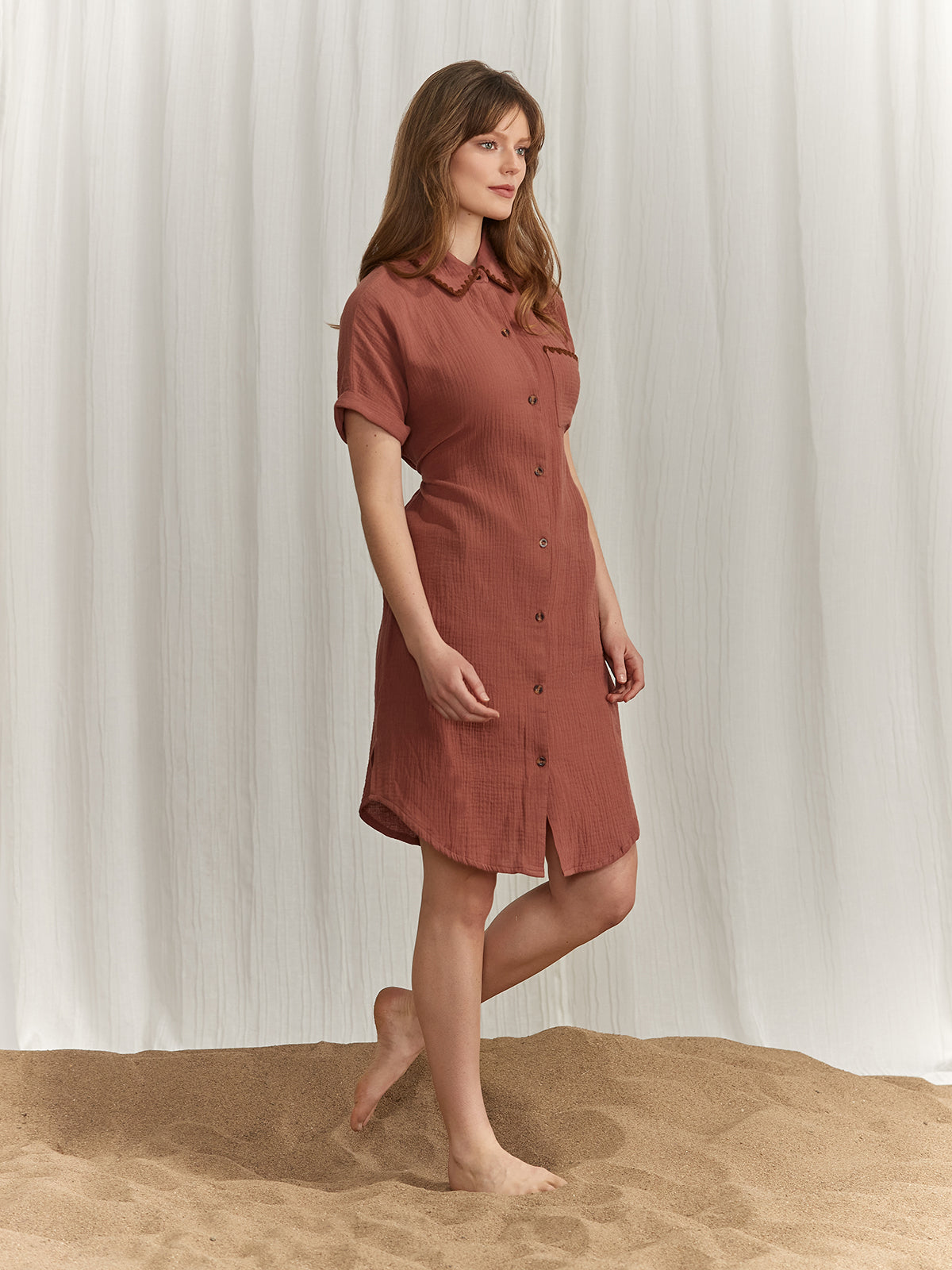 Cotton shirt dress
