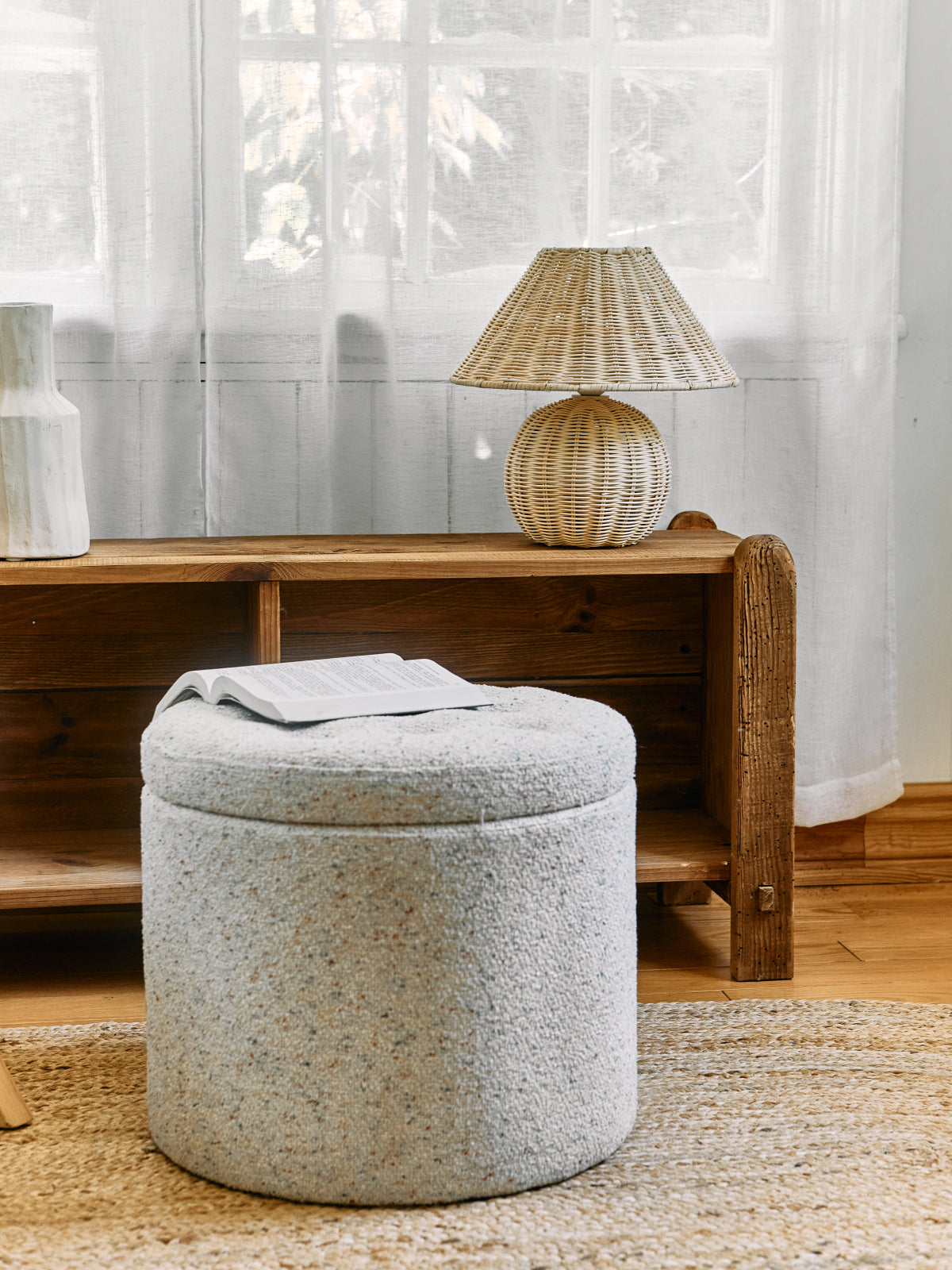 Lampe de table en rotin