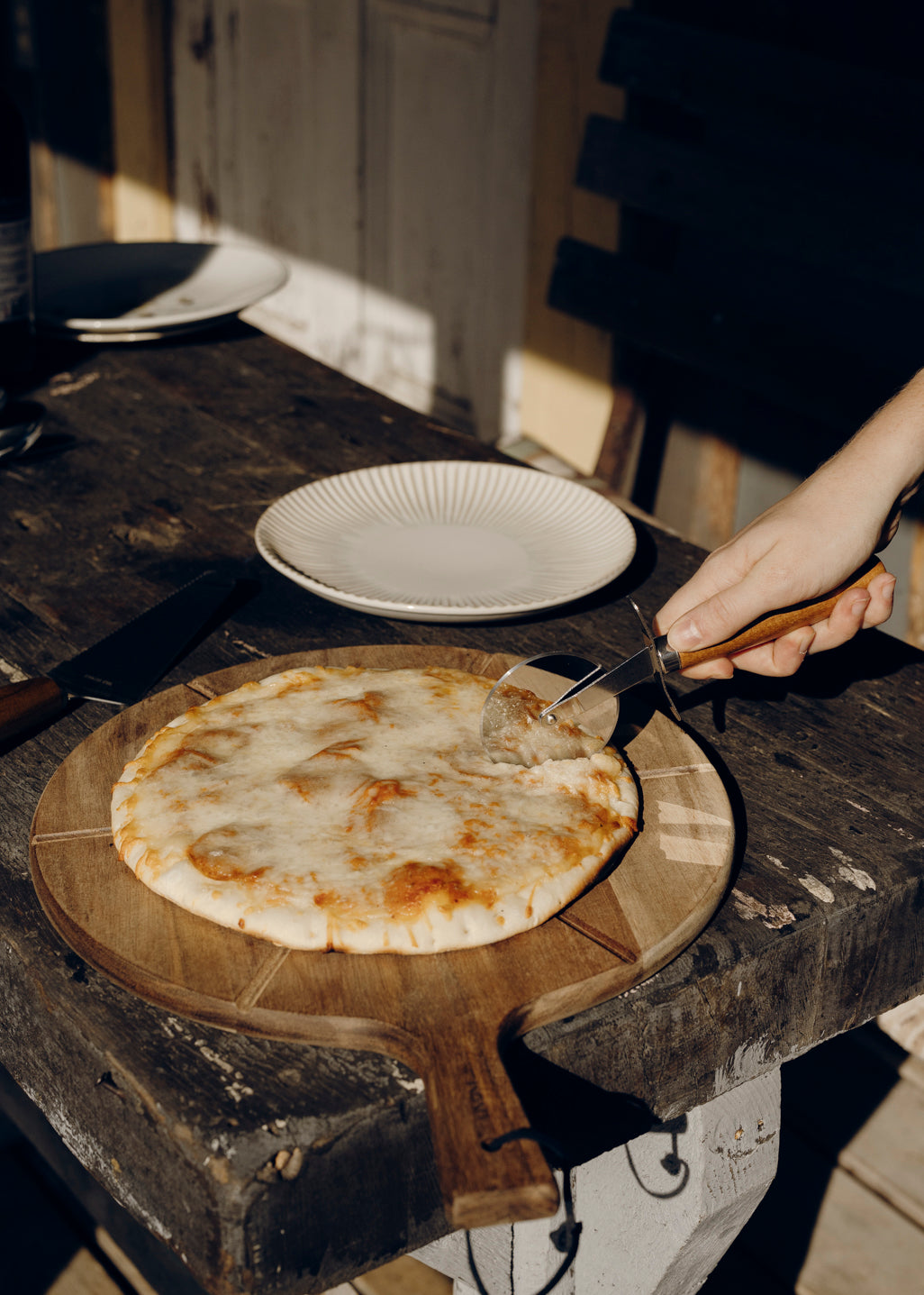 Pizza cutting set 