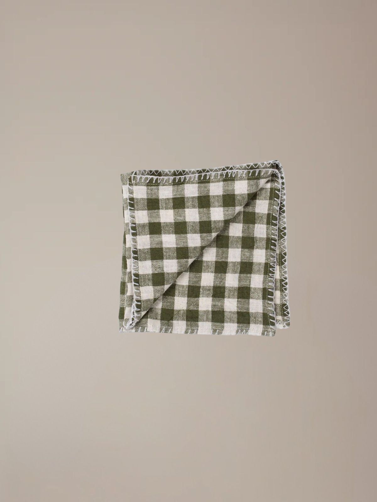 Serviette de table à carreaux verts