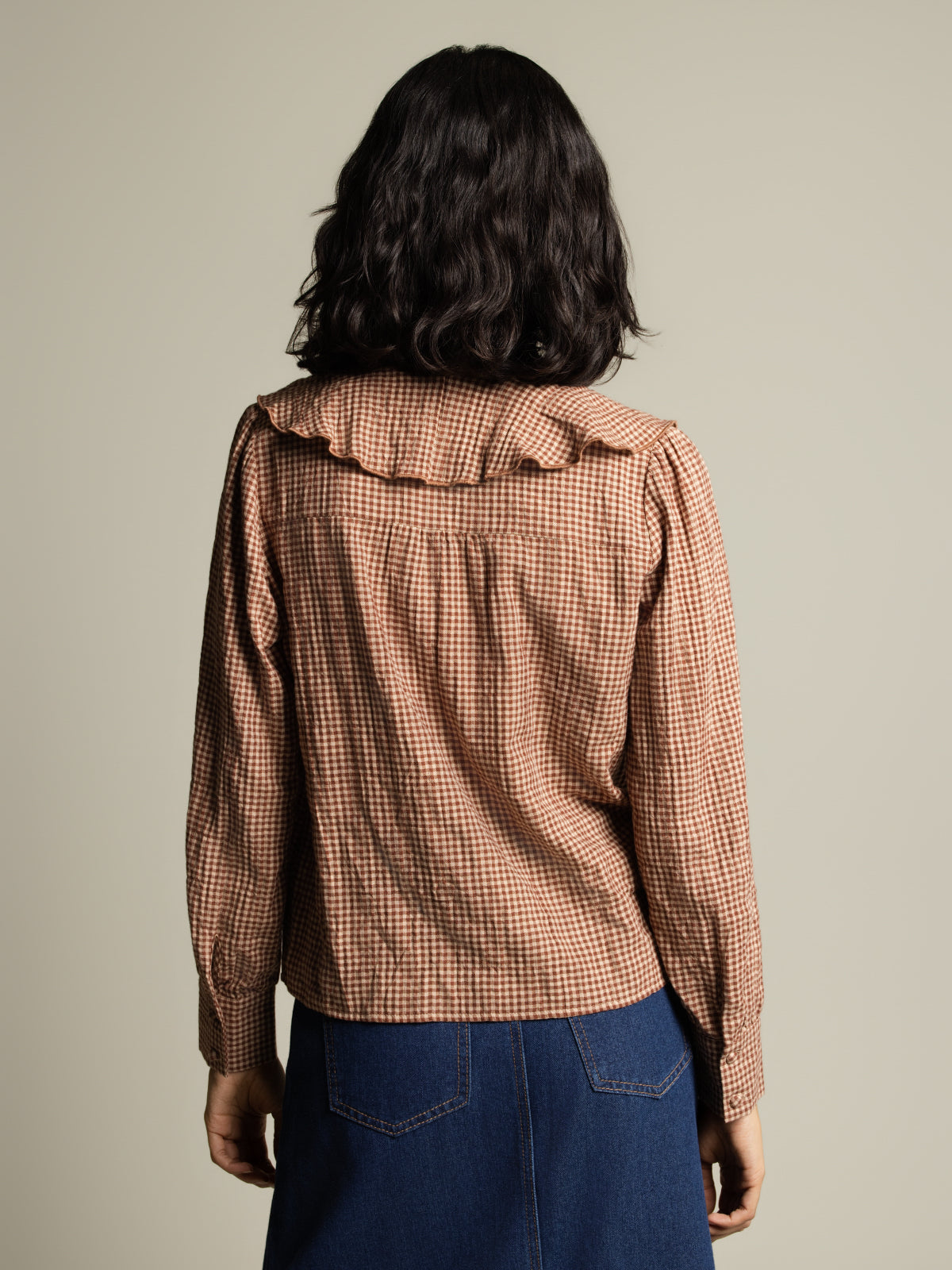 Blouse vichy à volants