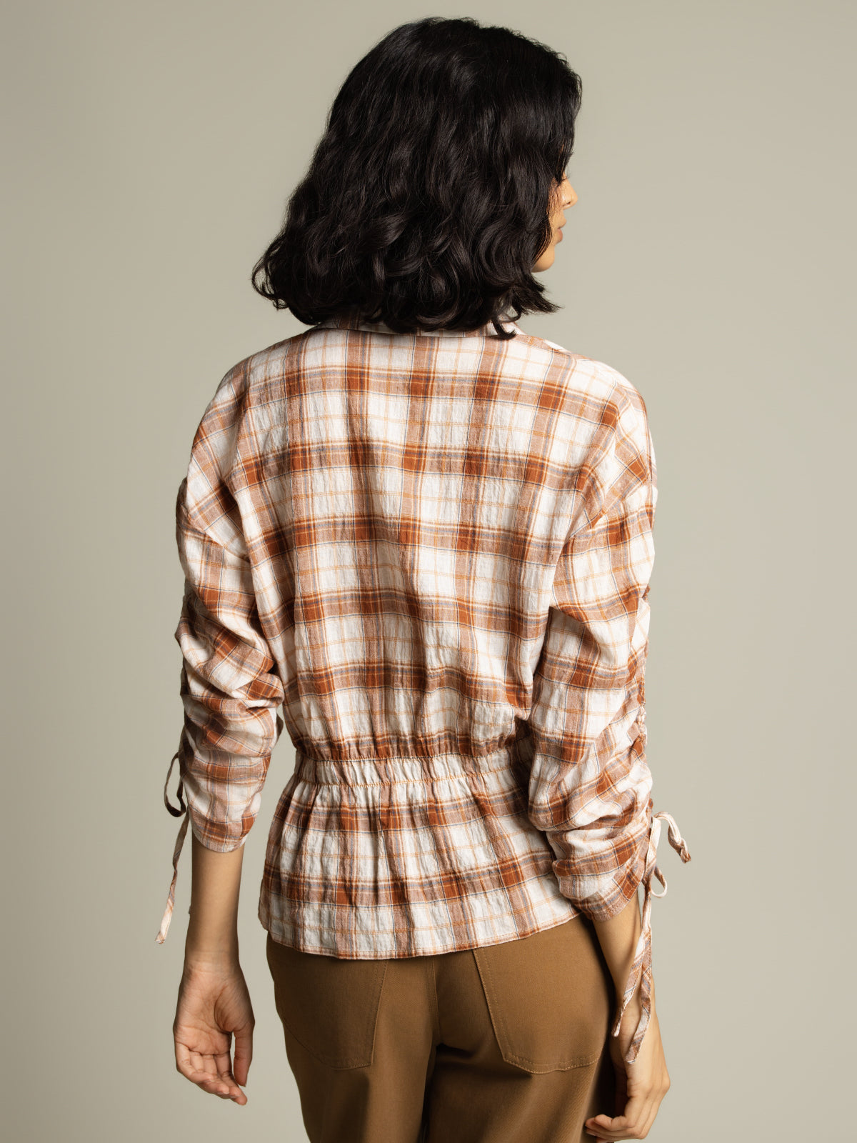 Chemise blouson à carreaux